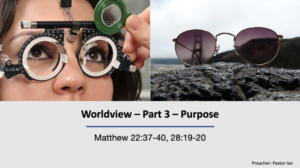 Worldview: Part 3 - Purpose